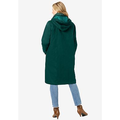 Woman Within Plus Size Twill Hooded Stadium Jacket