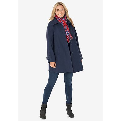 Woman Within Plus Size Wool-Blend Classic A-Line Coat