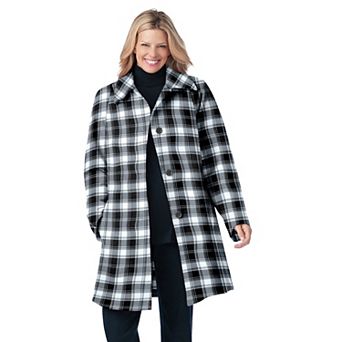 Woman Within Plus Size Wool-Blend Classic A-Line Coat