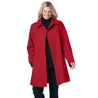 Woman Within Plus Size Wool-Blend Classic A-Line Coat