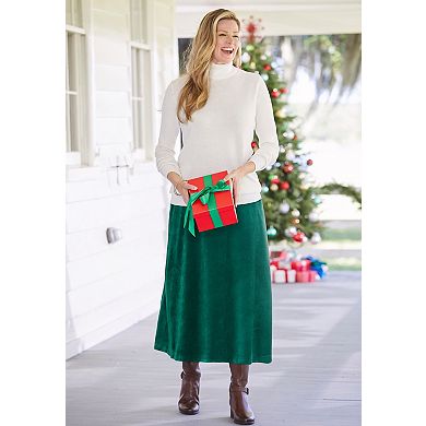 Woman Within Plus Size Velour A-Line Skirt