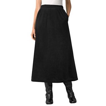 Woman Within Plus Size Velour A-Line Skirt