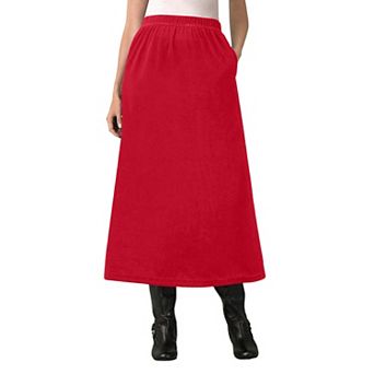 Woman Within Plus Size Velour A-Line Skirt