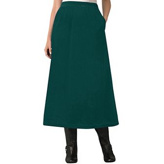 Woman Within Plus Size Velour A-Line Skirt