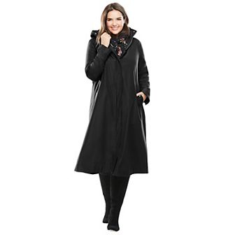 Woman Within Plus Size Long A-Line Raincoat