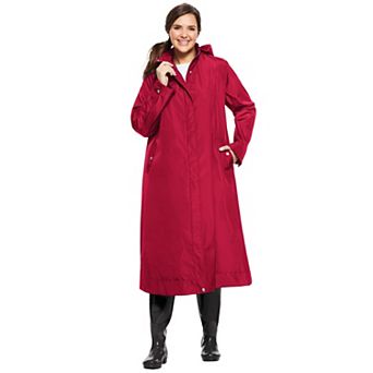 Woman Within Plus Size Long A-Line Raincoat