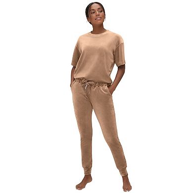 ellos Plus Size Stretch Velour Jogger Pull-On Pants