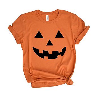 Pumpkin Face Short Sleeve Graphic Tee