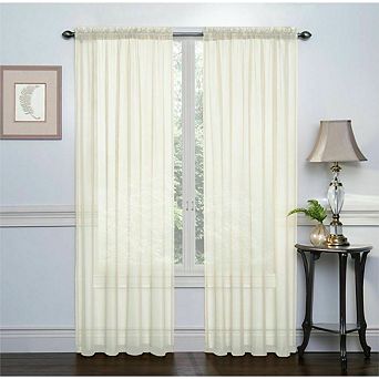 Kate Aurora Basic 2 Pack Sheer Voile Home Window Curtains