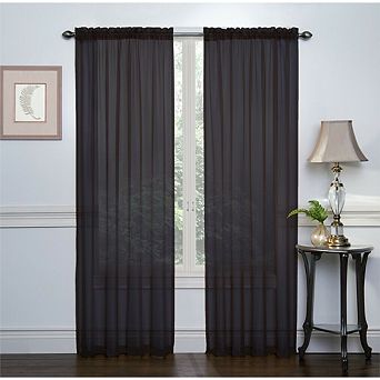 Kate Aurora Basic 2 Pack Sheer Voile Home Window Curtains