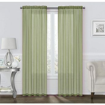 Kate Aurora Basic 2 Pack Sheer Voile Home Window Curtains