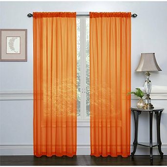 Kate Aurora Basic 2 Pack Sheer Voile Home Window Curtains