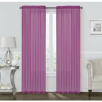 Kate Aurora Basic 2 Pack Sheer Voile Home Window Curtains
