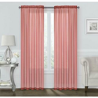 Kate Aurora Basic 2 Pack Sheer Voile Home Window Curtains