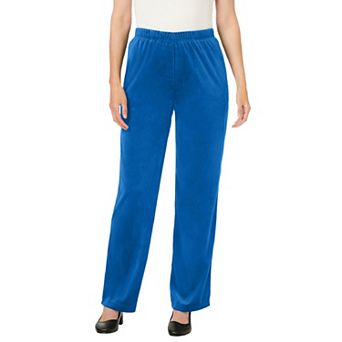 Woman Within Plus Size Wide-Leg Velour Pant