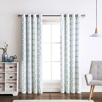 Kate Aurora 2 pc Thermal Lattice Foamback Room Darkening Grommet Top Curtains