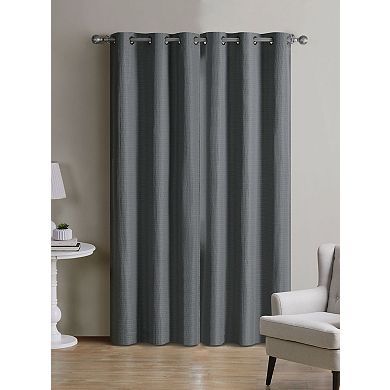 Kate Aurora Modern Living 2 Pack Textured Woven Light Filtering Grommet Top Window Curtain Panels