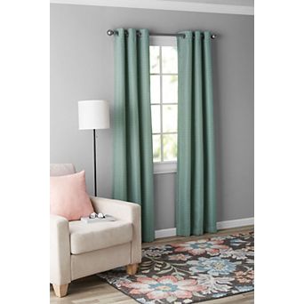Kate Aurora Modern Living 2 Pack Textured Woven Light Filtering Grommet Top Window Curtain Panels