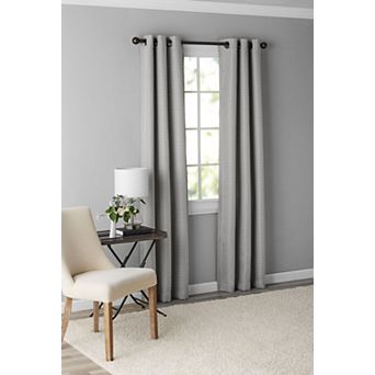 Kate Aurora Modern Living 2 Pack Textured Woven Light Filtering Grommet Top Window Curtain Panels