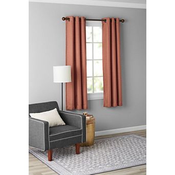 Kate Aurora Modern Living 2 Pack Textured Woven Light Filtering Grommet Top Window Curtain Panels