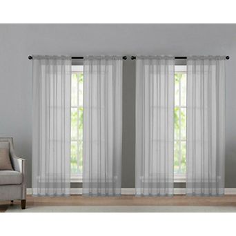Kate Aurora 4 pc Basic Home Rod Pocket Sheer Voile Window Curtain Panels