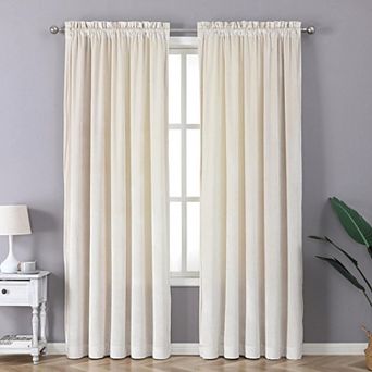 Kate Aurora Royal Living 2 Pack Rod Pocket Light Filtering Velvet Window Curtain Panels
