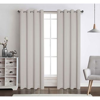 Goodgram 2 Pack Basic Solid Colored Semi Blackout Grommet Top Curtain Panels