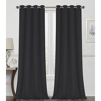 Goodgram 2 Pack Basic Solid Colored Semi Blackout Grommet Top Curtain Panels
