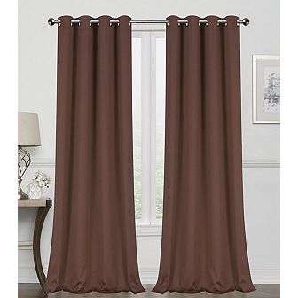 Goodgram 2 Pack Basic Solid Colored Semi Blackout Grommet Top Curtain Panels
