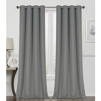 Goodgram 2 Pack Basic Solid Colored Semi Blackout Grommet Top Curtain Panels