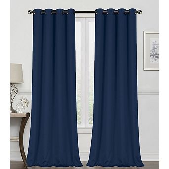 Goodgram 2 Pack Basic Solid Colored Semi Blackout Grommet Top Curtain Panels