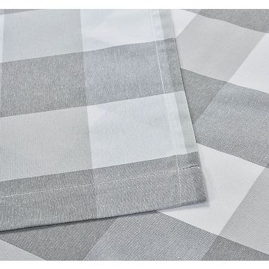 Kate Aurora Country Farmhouse Rod Pocket Buffalo Plaid Gingham Tie Up Window Curtain Panel