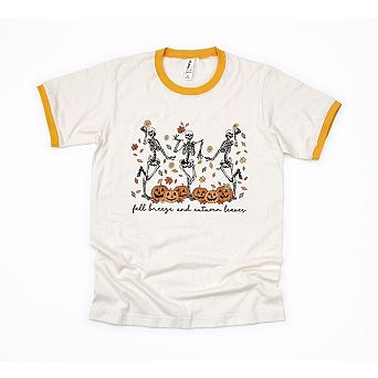 Fall Breeze Skeletons Ringer Tee