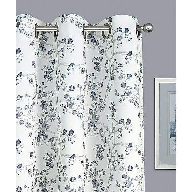 Kate Aurora 2 Pack Shabby Chic Grommet Top Floral Cherry Blossom Curtain Panels