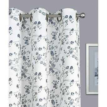 Kate Aurora 2 Pack Shabby Chic Grommet Top Floral Cherry Blossom Curtain Panels