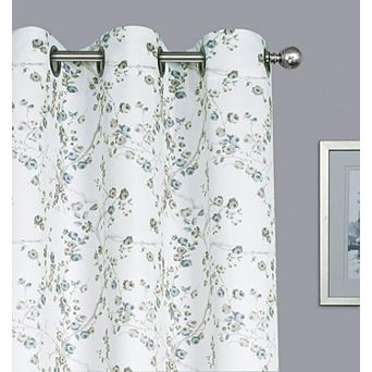 Kate Aurora 2 Pack Shabby Chic Grommet Top Floral Cherry Blossom Curtain Panels