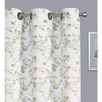 Kate Aurora 2 Pack Shabby Chic Grommet Top Floral Cherry Blossom Curtain Panels