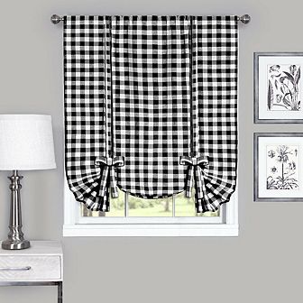 Goodgram Buffalo Check Plaid Gingham Tie Up Window Single Curtain Shade