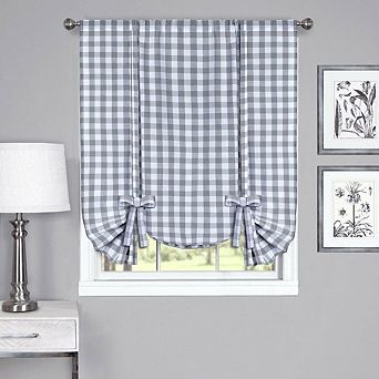 Goodgram Buffalo Check Plaid Gingham Tie Up Window Single Curtain Shade