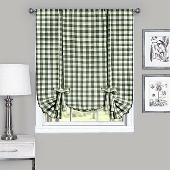 Goodgram Buffalo Check Plaid Gingham Tie Up Window Single Curtain Shade