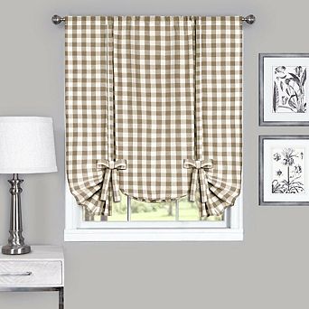Goodgram Buffalo Check Plaid Gingham Tie Up Window Single Curtain Shade