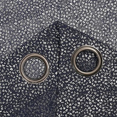 Kate Aurora Glam Chic Living 2 Pack Metallic Foil Sparkle Slub Sheer Grommet Top Curtain Panels