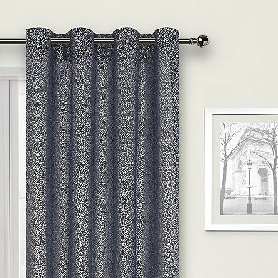 Kate Aurora Glam Chic Living 2 Pack Metallic Foil Sparkle Slub Sheer Grommet Top Curtain Panels