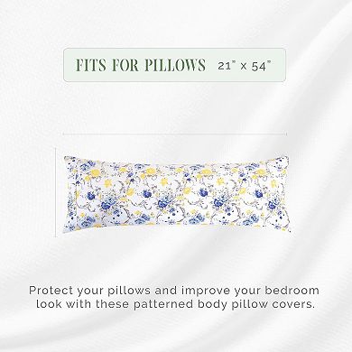 Elegant Comfort Luxury Soft Floral Printed Pattern 1-piece Body Pillowcase