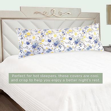 Elegant Comfort Luxury Soft Floral Printed Pattern 1-piece Body Pillowcase