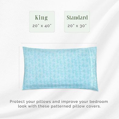 Elegant Comfort Luxury Soft Set Of 2 Wave Printed Pattern Pillowcases