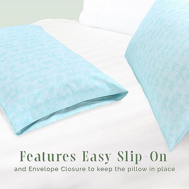 Elegant Comfort Luxury Soft Set Of 2 Wave Printed Pattern Pillowcases