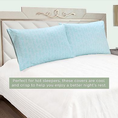 Elegant Comfort Luxury Soft Set Of 2 Wave Printed Pattern Pillowcases