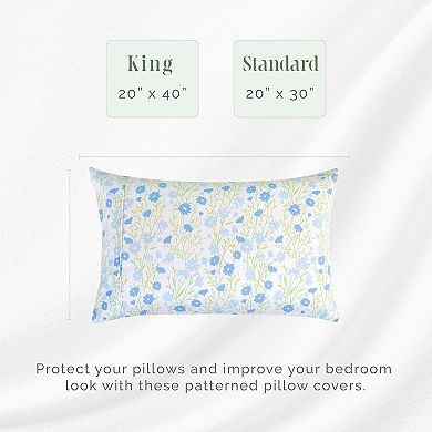 Elegant Comfort Luxury Soft Set Of 2 Floral Pattern Pillowcases