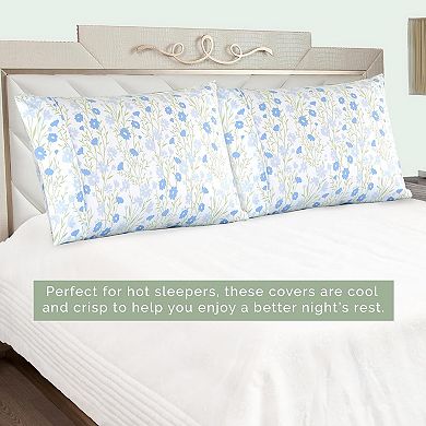 Elegant Comfort Luxury Soft Set Of 2 Floral Pattern Pillowcases